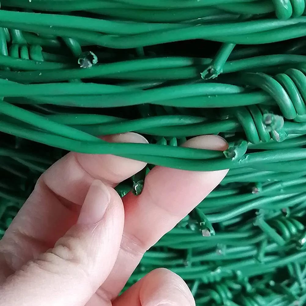 Amazon.com : XXIOJUN Barbed Wire Roll, Vinyl Coated Wire 4 Point, Livestock Security Fence Barrier, Barbed Wire Fence for Outdoor, Backyard and Crafts (Color : Green, Size : 10m) : Patio, Lawn & Garden