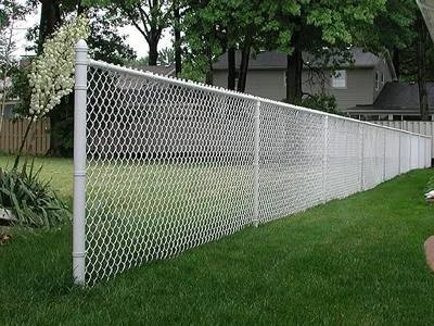 white-chain-link-fence