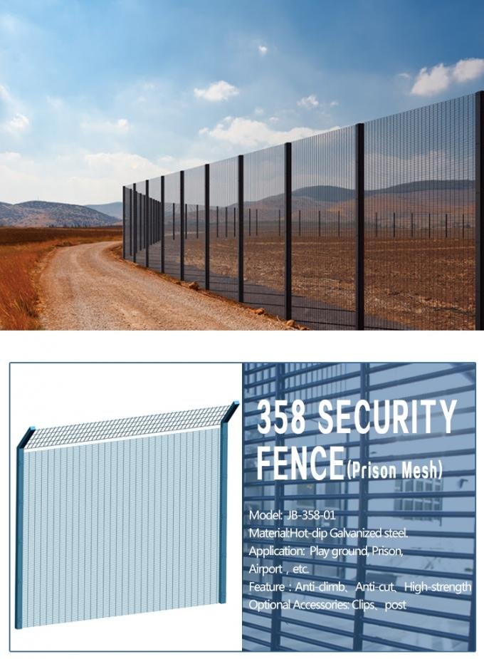 Original BMP 358 wire mesh security fence photograph showing welded anti-climb steel panel