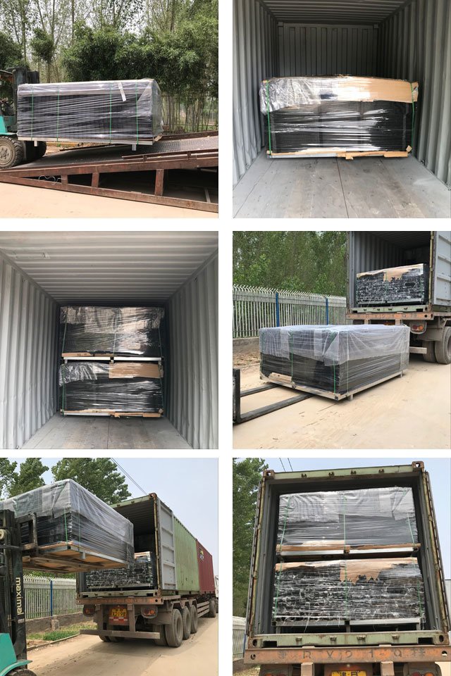 Export packing for all view fencing panels and steel posts