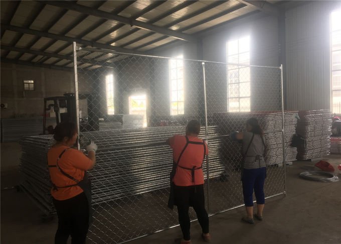 Temporary chain link fence panels prepared for project reuse