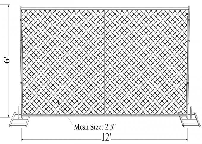 Chain link temporary fence panel accessory arrangement