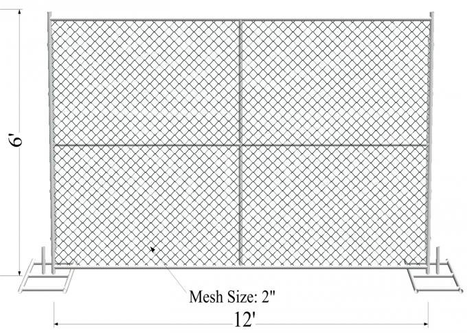 Portable chain link fence configuration for construction areas