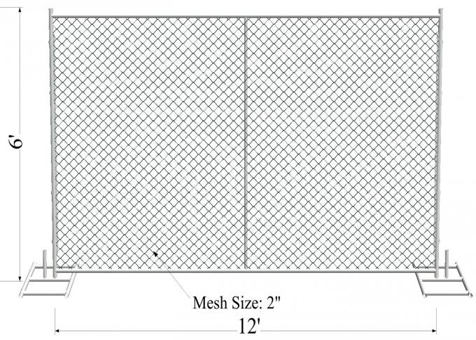 Galvanized chain link temporary fence panel for outdoor use