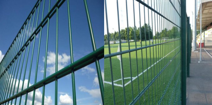 Finished welded double wire fencing product photographed for visual appearance and quality review