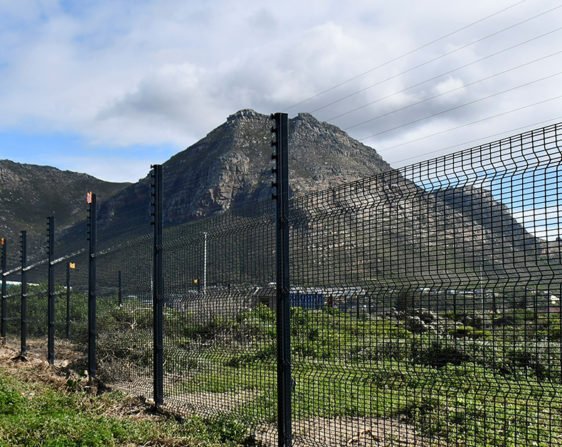 BMP original photograph of security fencing handling and packaging details
