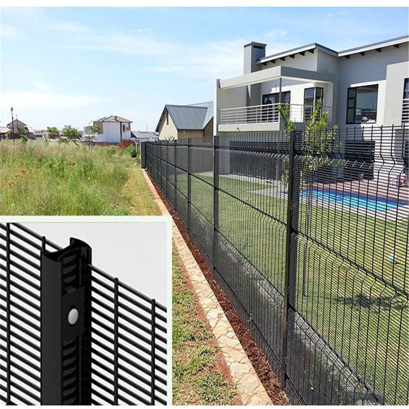 Original BMP clear view fencing application photo showing a steel security boundary