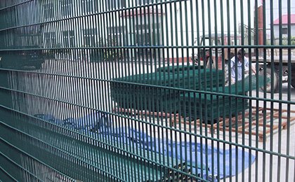 Steel welded mesh fencing image for assessing the perimeter after installation