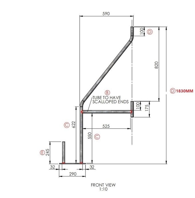 1830mm temporary fence diagonal galvanized support stay