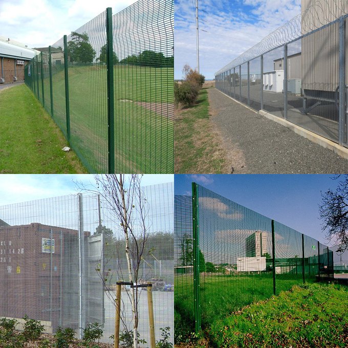 Original security fencing application and high-density mesh visual reference