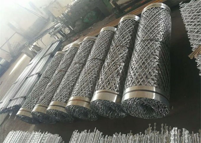 Original welded razor mesh fence configuration with sharp steel strands
