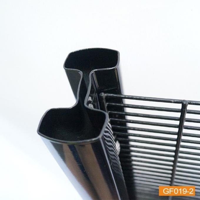 BMP black coated tapered clear view fence post profile with welded steel security mesh