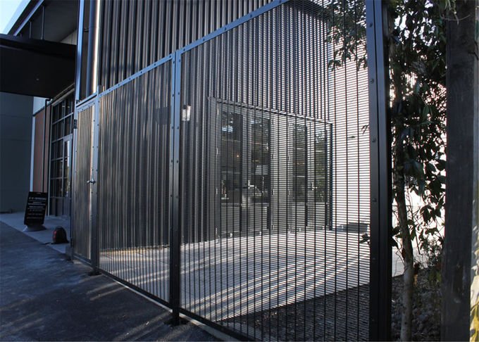 Original BMP Clear View anti-climb welded fence product photograph showing finished protective coating