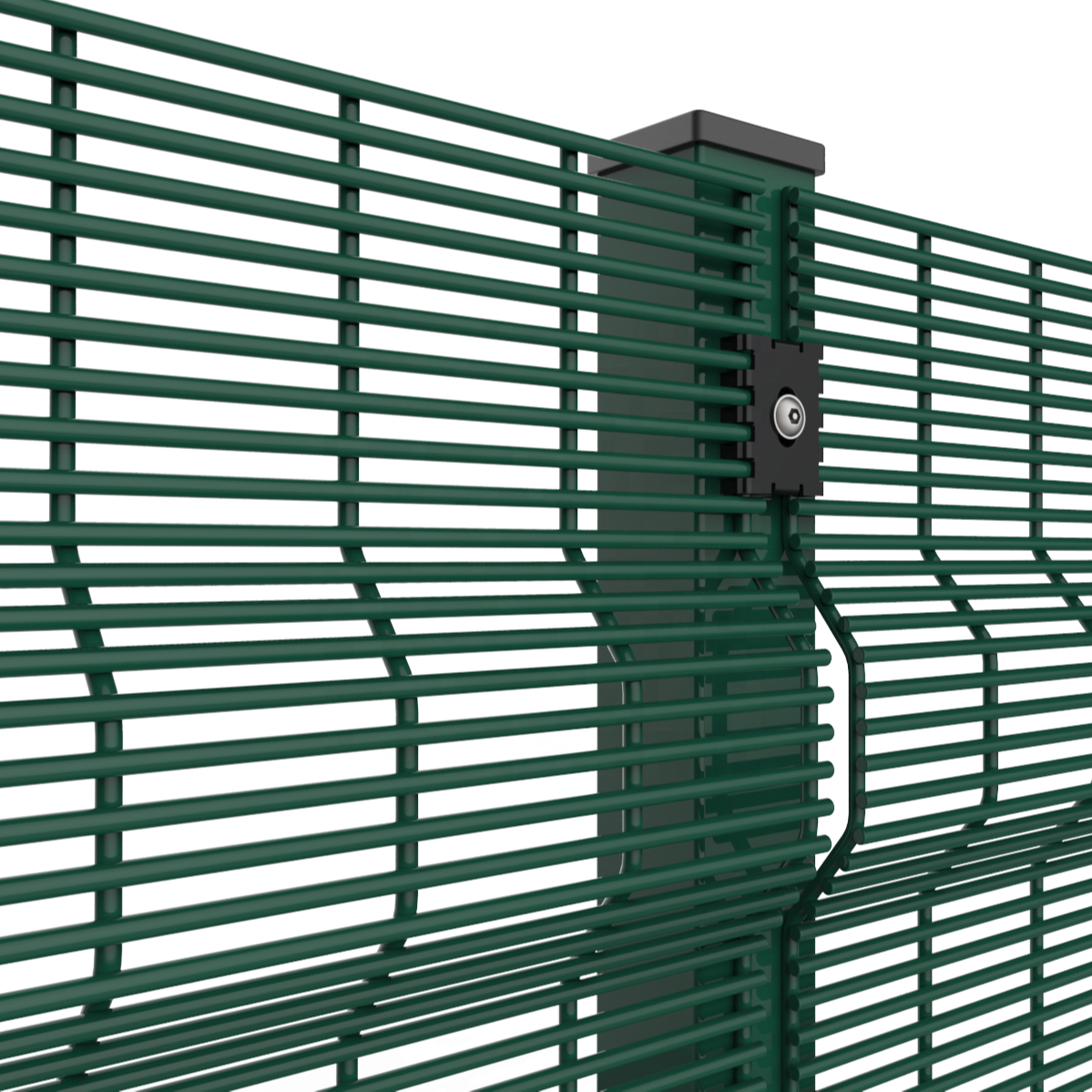 Original BMP 358 security fence with V-bend mesh profile and panel detail reference