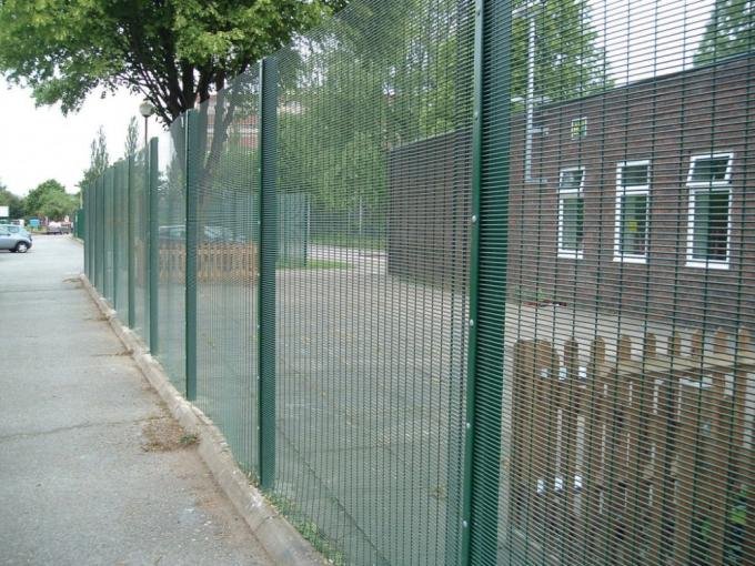 ClearVu 358 welded mesh fencing showing the narrow anti-climb security pattern