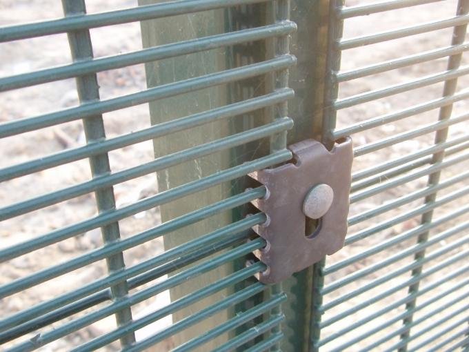 ClearVu 358 security fence panel showing rigid welded mesh construction