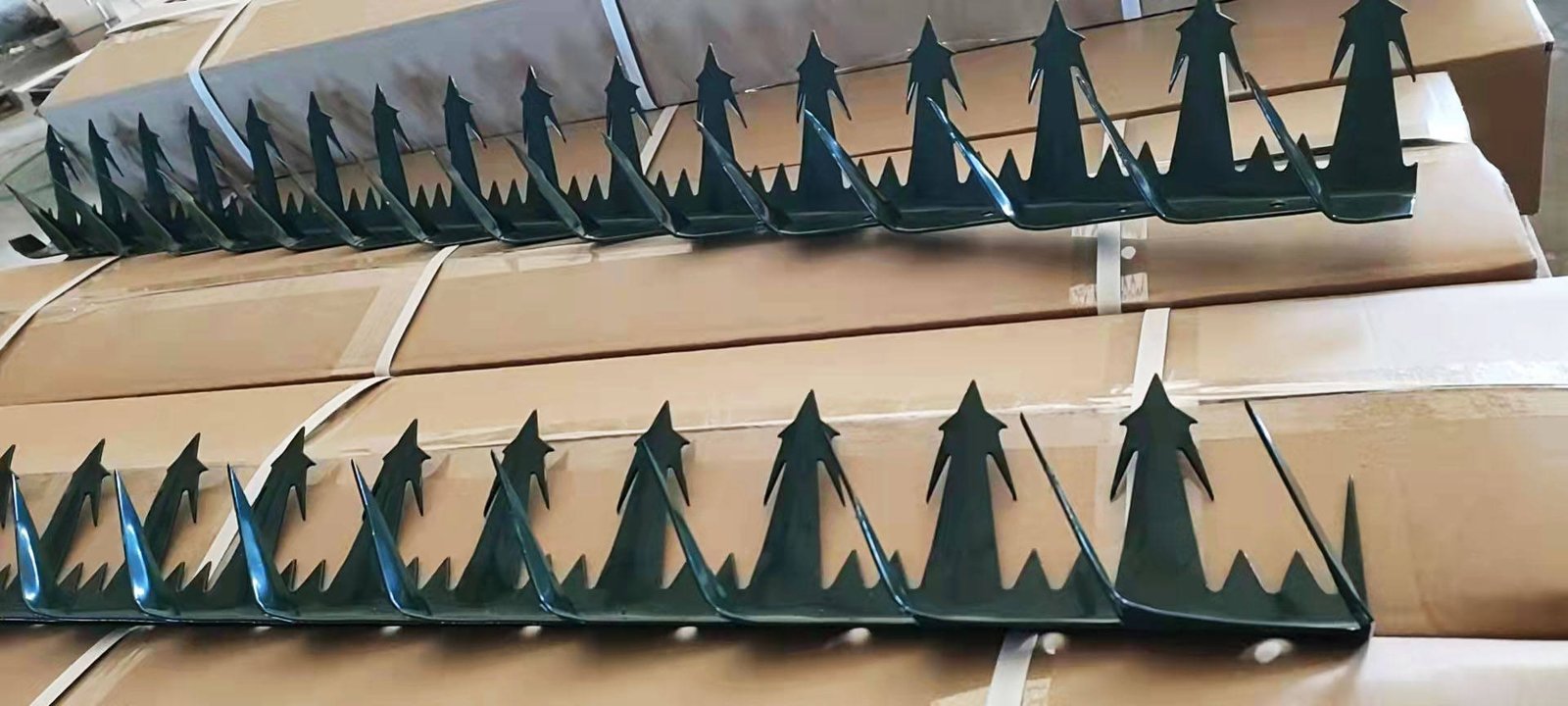 Original BMP galvanized anti-climb wall spike strip detail photograph