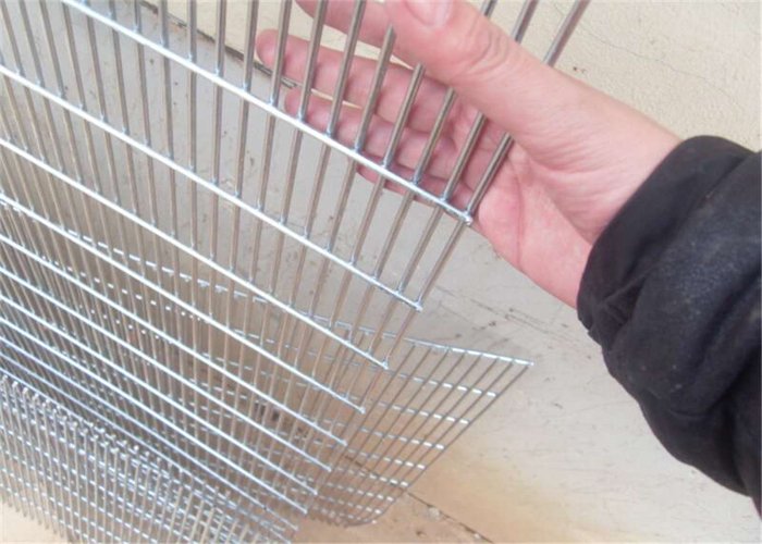 358 welded security mesh fence panel displaying dense wire spacing and anti-climb design