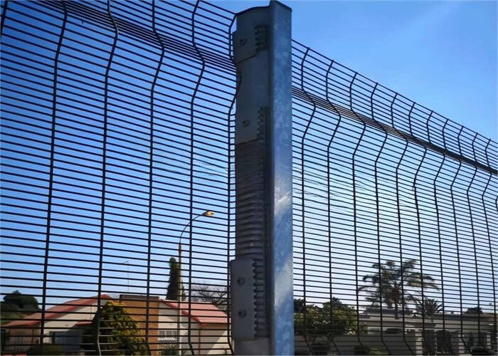 358 fence mesh welded steel security panel with narrow anti-climb openings for perimeter protection