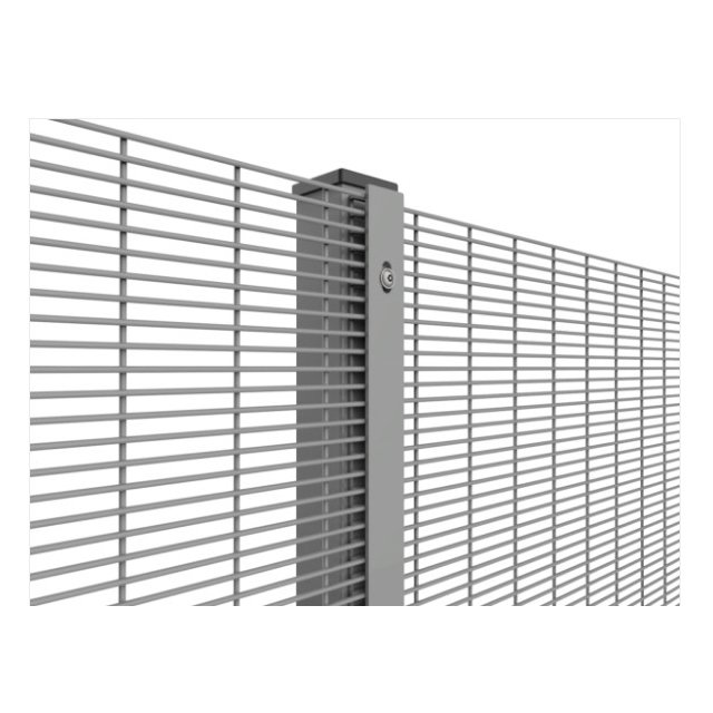Clear view fence panel reference illustrating narrow mesh geometry and protective surface finishing