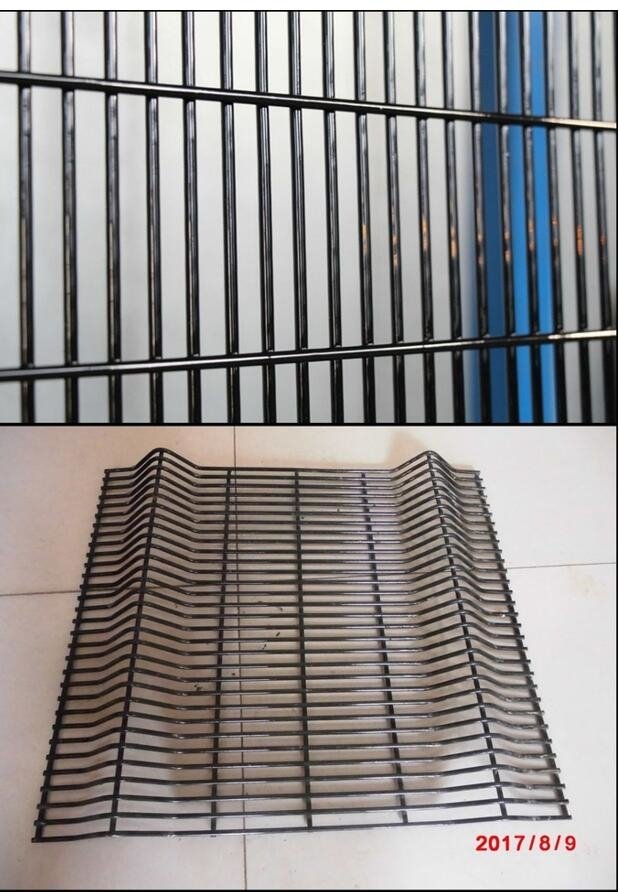 Clearview fencing Dundee welded steel security mesh panel with narrow openings and formed fence profile