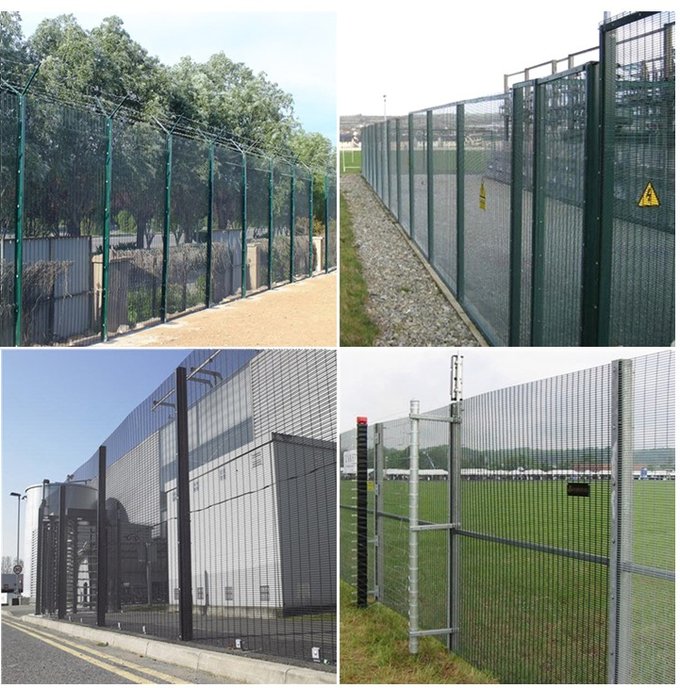 358 security mesh fencing project showing installed welded steel panels for perimeter protection