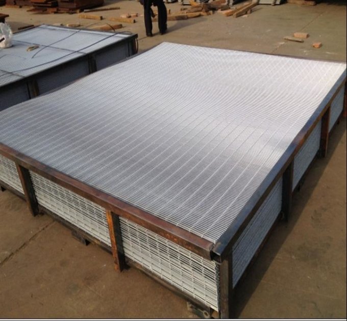 BMP 358 anti-climb fence product showing welded steel mesh construction and protective surface finish