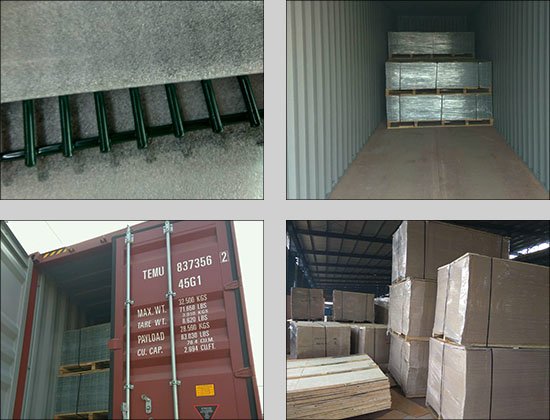 Prison Mesh Fencing container loading with 358 welded mesh panels prepared for international shipment