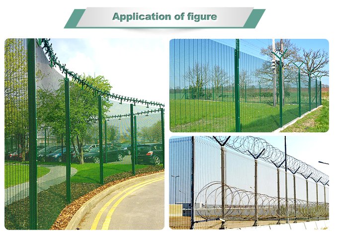 358 welded mesh fence installed around a high-security perimeter