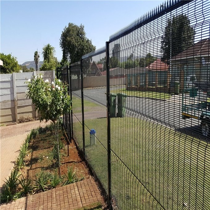 358 security mesh welded steel panel with high-security post and optional topping reference
