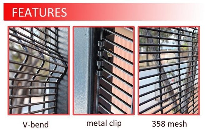358 galvanized mesh fencing panel reference showing welded steel construction
