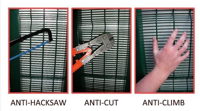 358 security galvanized welded mesh fencing product and surface finish detail