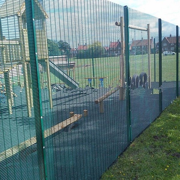 High-security welded 358 fence with anti-climb mesh construction