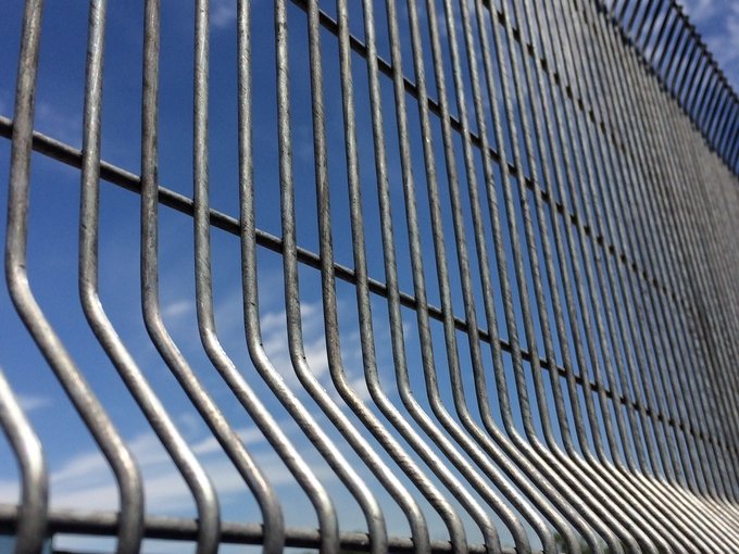 High-security welded ClearVu fence panel with spike rail attachment