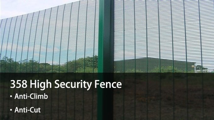 AllView 358 welded steel security fence with narrow rectangular mesh