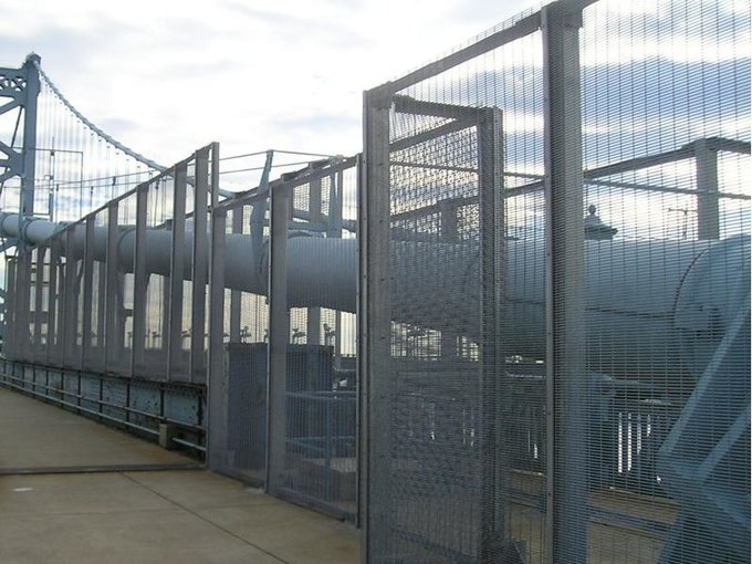 Close-up view of clearview welded steel security mesh