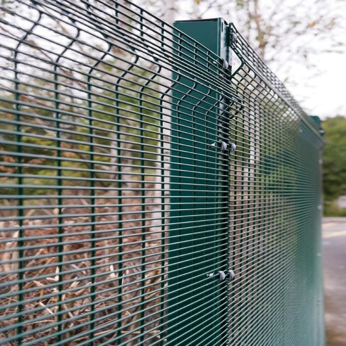 Wall Clearview Fence original 358 security mesh product photograph with welded steel wires