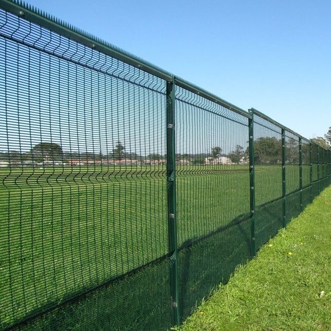 Wall Clearview Fence product photograph showing the narrow welded mesh security fencing range