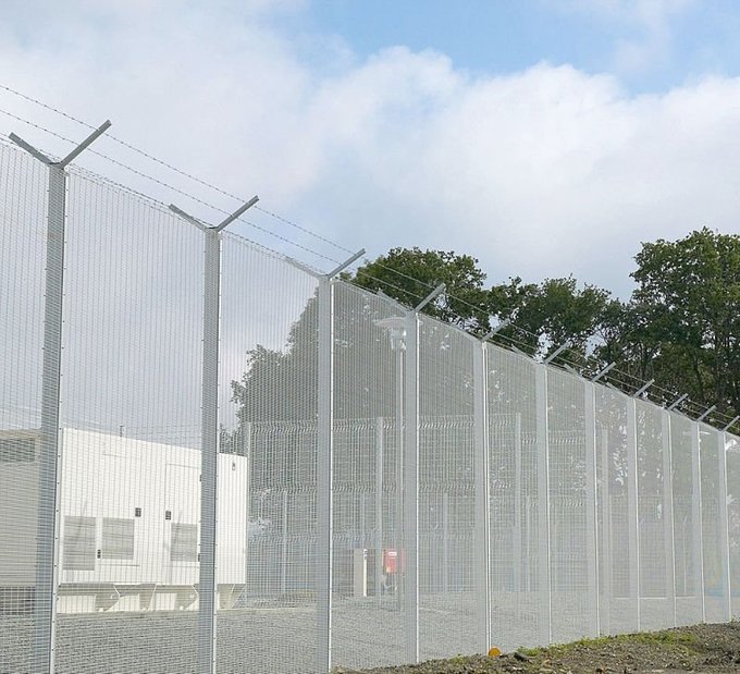 358 fencing prison security mesh product photograph showing welded steel panel details